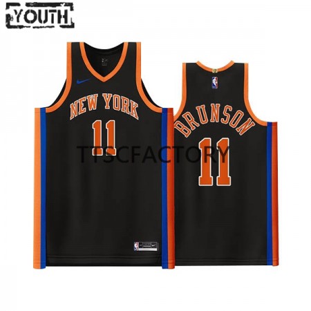 Maillot Basket New York Knicks Jalen Brunson 11 Nike 2022-23 City Edition Noir Swingman - Enfant